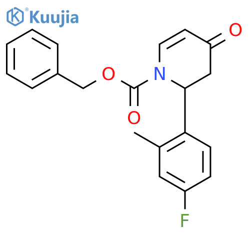 Benzyl 2-(4-fluoro-2-methylphenyl)-4-oxo-3,4-dihydropyridine-1(2H)-carboxylate structure