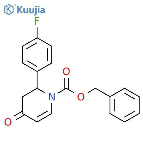 benzyl 2-(4-fluorophenyl)-4-oxo-3,4-dihydropyridine-1(2H)-carboxylate structure