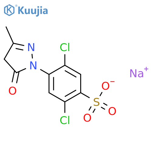 Benzenesulfonic acid,2,5-dichloro-4-(4,5-dihydro-3-methyl-5-oxo-1H-pyrazol-1-yl)-, sodium salt (1:1) structure