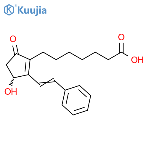 1-Cyclopentene-1-heptanoic acid, 3-hydroxy-5-oxo-2-(2-phenylethenyl)-, (R)- (9CI) structure