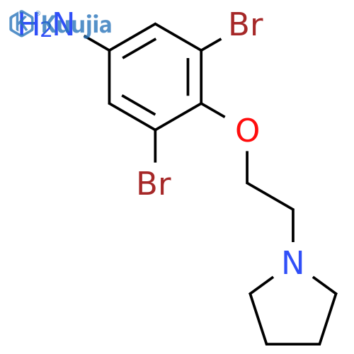 Benzenamine, 3,5-dibromo-4-[2-(1-pyrrolidinyl)ethoxy]- structure
