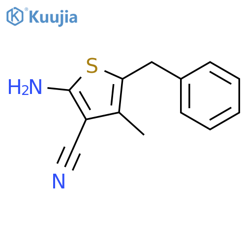 3-Thiophenecarbonitrile, 2-amino-4-methyl-5-(phenylmethyl)- structure