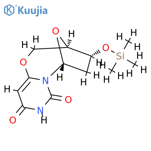 (3R)-3,4,5,6-Tetrahydro-4α-(trimethylsiloxy)-3β,6β-epoxy-2H,8H-pyrimido[6,1-b][1,3]oxazocine-8,10(9H)-dione structure