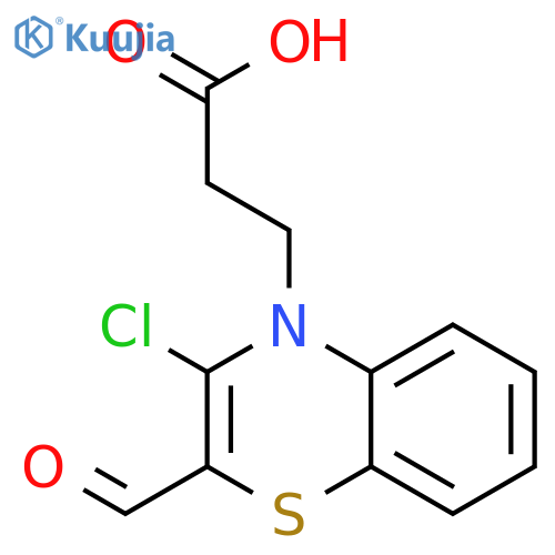 4H-1,4-Benzothiazine-4-propanoic acid, 3-chloro-2-formyl- structure