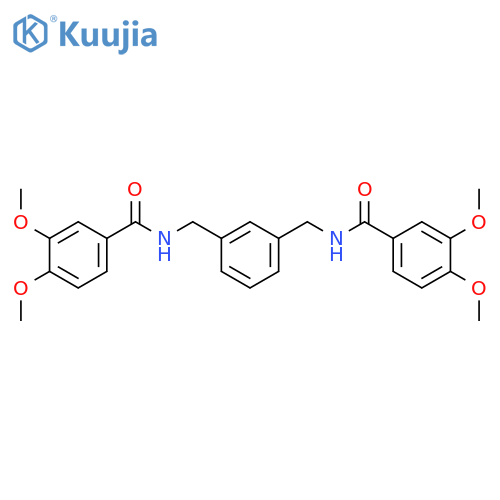 N,N'-(benzene-1,3-diyldimethanediyl)bis(3,4-dimethoxybenzamide) structure
