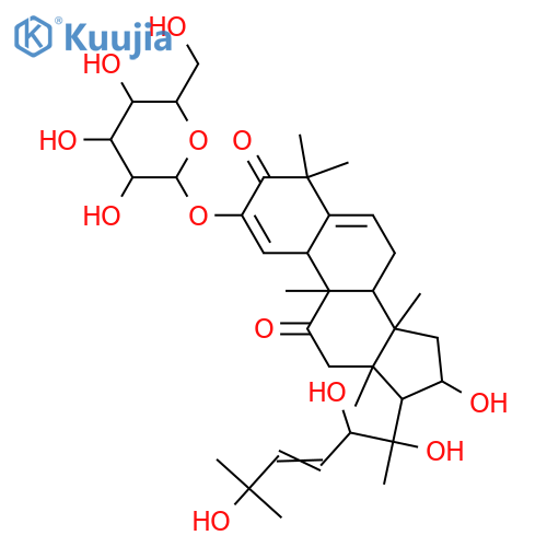 2,16,20,22,25-Pentahydroxycucurbita-1,5,23-triene-3,11-dione; (16α,20R,22R,23E)-form, 2-O-β-D-Glucopyranoside structure
