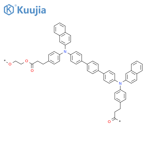 Poly[oxy-1,2-ethanediyloxy(1-oxo-1,3-propanediyl)-1,4-phenylene(2-naphthalenylimino)[1,1':4',1''-terphenyl]-4,4''-diyl(2-naphthalenylimino)-1,4-phenylene(3-oxo-1,3-propanediyl)] structure