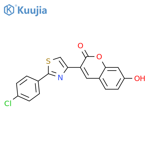2H-1-Benzopyran-2-one, 3-[2-(4-chlorophenyl)-4-thiazolyl]-7-hydroxy- structure