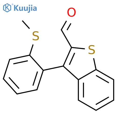 Benzo[b]thiophene-2-carboxaldehyde, 3-[2-(methylthio)phenyl]- structure
