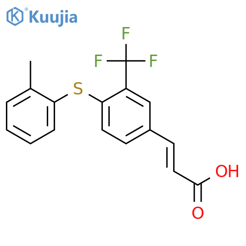 2-PROPENOIC ACID, 3-[4-[(2-METHYLPHENYL)THIO]-3-(TRIFLUOROMETHYL)PHENYL]- structure