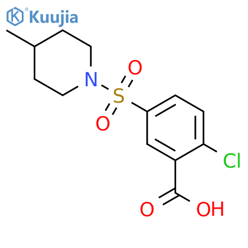 Benzoic acid, 2-chloro-5-[(4-methyl-1-piperidinyl)sulfonyl]- structure