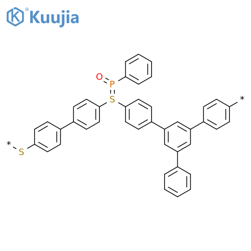 Poly[thio-1,4-phenylene(phenylphosphinylidene)-1,4-phenylenethio(5'-phenyl[1,1':3',1''-terphenyl]-4,4''-diyl)] structure