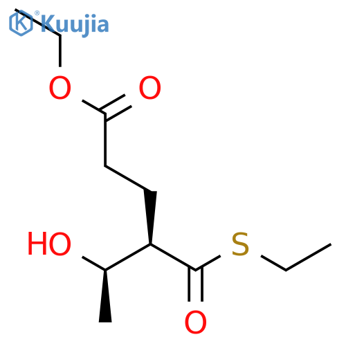 HEXANOIC ACID, 4-[(ETHYLTHIO)CARBONYL]-5-HYDROXY-, ETHYL ESTER, (4R,5R)- structure