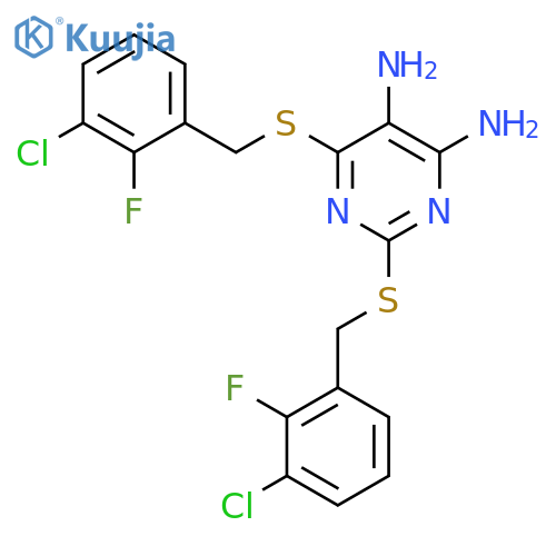 4,5-Pyrimidinediamine, 2,6-bis[[(3-chloro-2-fluorophenyl)methyl]thio]- structure