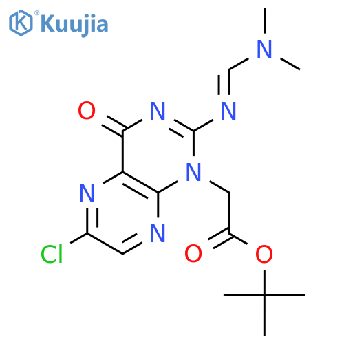 1(4H)-Pteridineacetic acid, 6-chloro-2-[[(dimethylamino)methylene]amino]-4-oxo-, 1,1-dimethylethyl ester structure