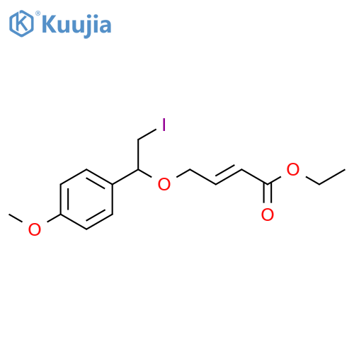 2-Butenoic acid, 4-[2-iodo-1-(4-methoxyphenyl)ethoxy]-, ethyl ester structure