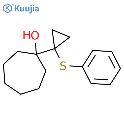 1-(1-(Phenylthio)cyclopropyl)cycloheptanol structure