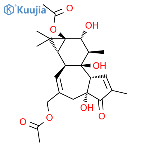 5H-Cyclopropa[3,4]benz[1,2-e]azulen-5-one,9a-(acetyloxy)-3-[(acetyloxy)methyl]-1,1a,1b,4,4a,7a,7b,8,9,9a-decahydro-4a,7b,9-trihydroxy-1,1,6,8-tetramethyl-,(1aR,1bS,4aR,7aS,7bS,8R,9R,9aS)- structure