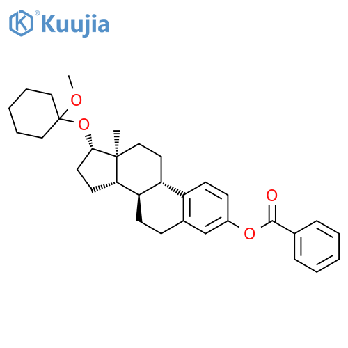 Estra-1,3,5(10)-trien-3-ol,17-[(1-methoxycyclohexyl)oxy]-, benzoate, (17b)- (9CI) structure