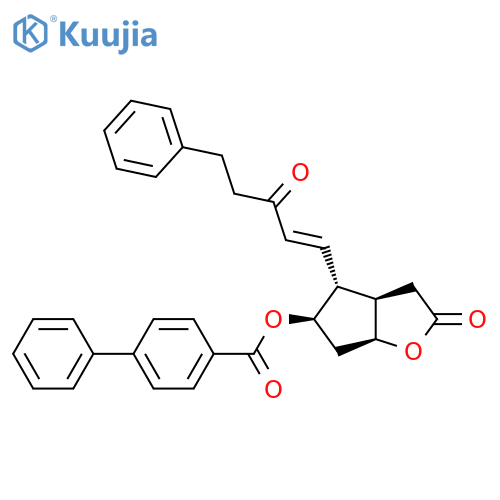 1,1'-Biphenyl-4-carboxylic Acid (3aR,4R,5R,6aS)-Hexahydro-2-oxo-4-(1E)-3-oxo-5-phenyl-1-penten-1-yl-2H-cyclopentabfuran-5-yl ester structure