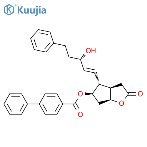 (3aR,4R,5R,6aS)-Hexahydro-4-(1E,3S)-3-hydroxy-5-phenyl-1-penten-1-yl-2-oxo-2H-cyclopentabfuran-5-yl Ester 1,1'-Biphenyl-4-carboxylic Acid structure