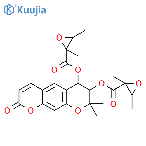 6,7-bis-(2,3-dimethyl-oxiranecarbonyloxy)-8,8-dimethyl-7,8-dihydro-6H-pyrano[3,2-g]chromen-2-one structure