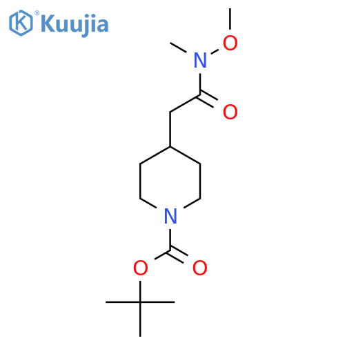 1-Boc-4-(N-methoxy-N-methylcarbamoyl)methylpiperidine structure