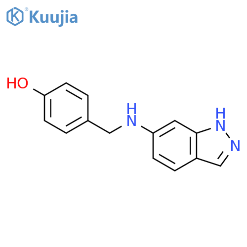 Phenol, 4-[(1H-indazol-6-ylamino)methyl]- structure