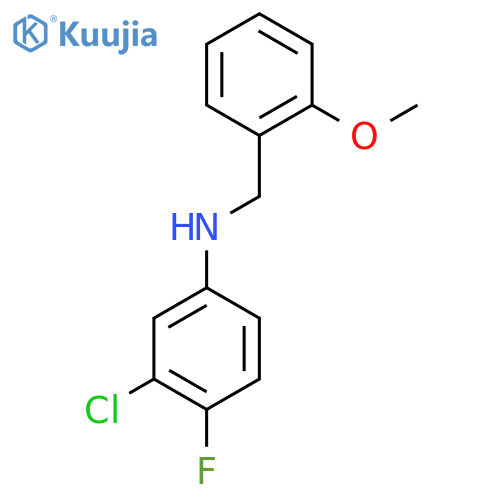 3-Chloro-4-fluoro-N-(2-methoxybenzyl)aniline structure
