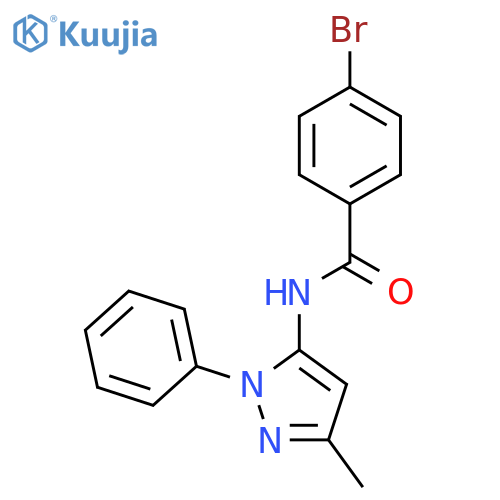 4-bromo-N-(3-methyl-1-phenyl-1H-pyrazol-5-yl)benzamide structure
