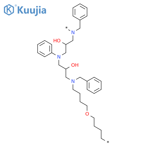 Poly[[(phenylmethyl)imino](2-hydroxy-1,3-propanediyl)(phenylimino)(2-hydroxy-1,3-propanediyl)[(phenylmethyl)imino]-1,4-butanediyloxy-1,4-butanediyl] structure