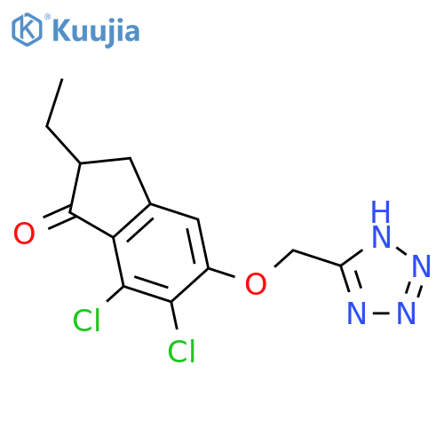 1H-INDEN-1-ONE, 6,7-DICHLORO-2-ETHYL-2,3-DIHYDRO-5-(1H-TETRAZOL-5-YLMETHOXY)- structure