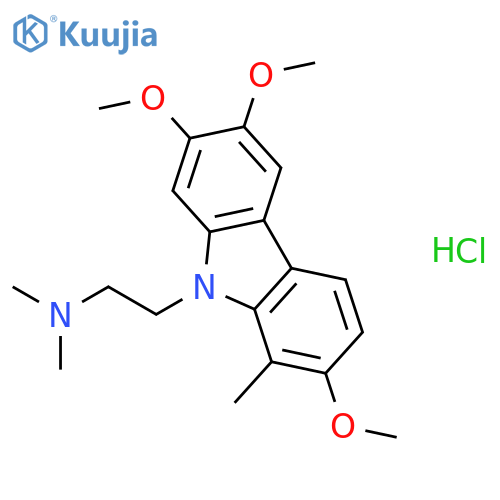 9-(2-(Dimethylamino)ethyl)-1-methyl-2,6,7-trimethoxycarbazole hydrochloride structure