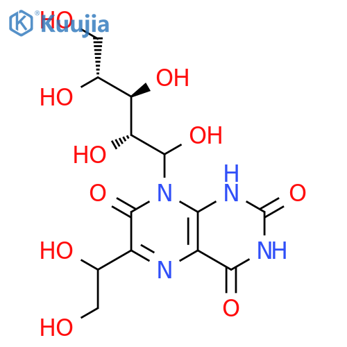 6-(1,2-dihydroxy-ethyl)-8-D-ribitol-1-yl-1H,8H-pteridine-2,4,7-trione structure