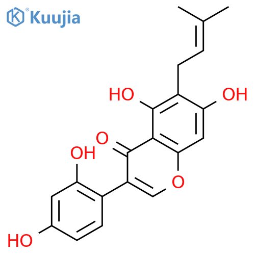 4H-1-Benzopyran-4-one,3-(2,4-dihydroxyphenyl)-5,7-dihydroxy-6-(3-methyl-2-buten-1-yl)- structure