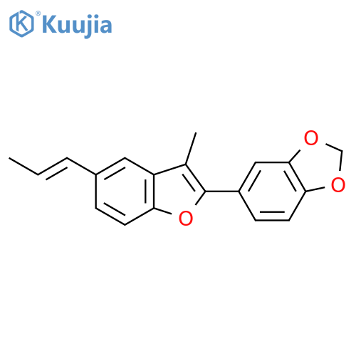 5-{3-methyl-5-[(E)-prop-1-enyl]benzo[b]furan-2-yl}benzo[1,3]dioxole structure