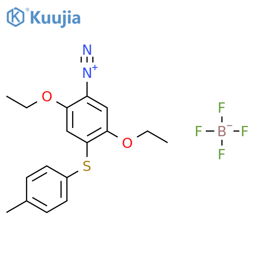4-Diazo-2,5-diethoxy-1-(4-tolylmercapto)benzene, tetrafluoborate structure