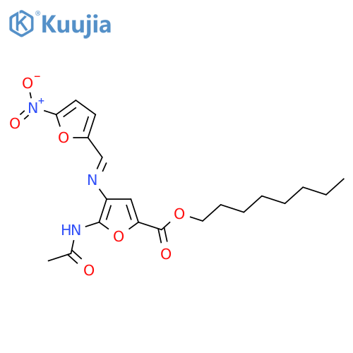 Octyl 5-(acetylamino)-4-(((5-nitro-2-furanyl)methylene)amino)-2-furancarboxylate structure