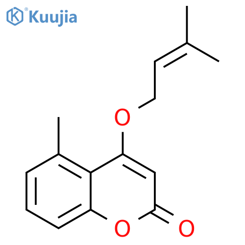 2H-1-Benzopyran-2-one, 5-methyl-4-[(3-methyl-2-buten-1-yl)oxy]- structure