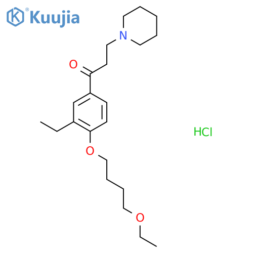 1-Propanone, 1-(4-(4-ethoxybutoxy)-3-ethylphenyl)-3-(1-piperidinyl)-, hydrochloride (9CI) structure