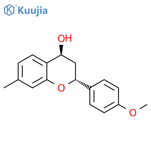 2H-1-Benzopyran-4-ol, 3,4-dihydro-2-(4-methoxyphenyl)-7-methyl-, trans- (9CI) structure