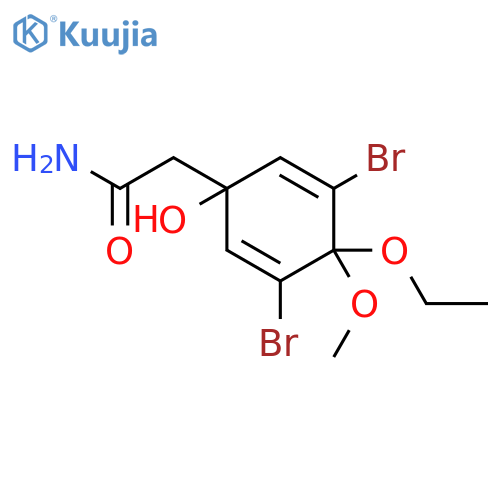 (3,5-dibromo-4-ethoxy-1-hydroxy-4-methoxycyclohexa-2,5-dien-1-yl)acetamide structure