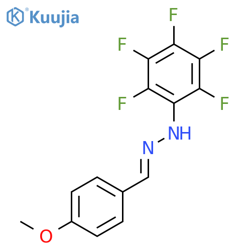 Benzaldehyde, 4-methoxy-, (pentafluorophenyl)hydrazone structure