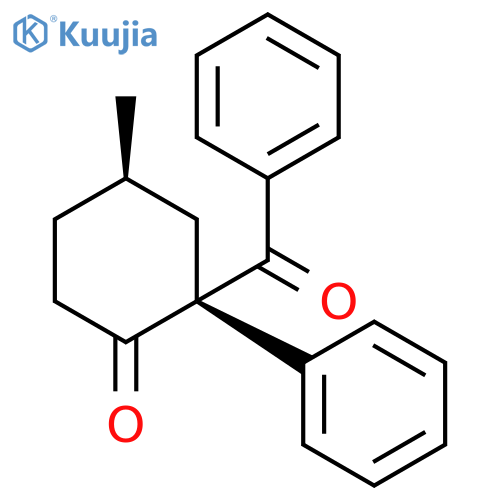 Cyclohexanone, 2-benzoyl-4-methyl-2-phenyl-, (2R,4R)- structure