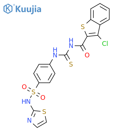 <br>4-[3-(3-Chloro-benzo[b]thiophene-2-carbonyl)-thioureido]-N-thiazol-2-yl-ben zenesulfonamide structure
