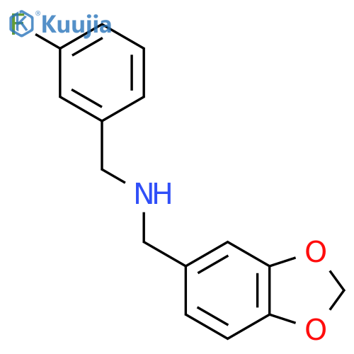 (1,3-Benzodioxol-5-ylmethyl)(3-fluorobenzyl)amine structure