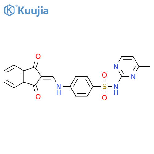 4-[(1,3-dioxoinden-2-ylidene)methylamino]-N-(4-methylpyrimidin-2-yl)benzenesulfonamide structure