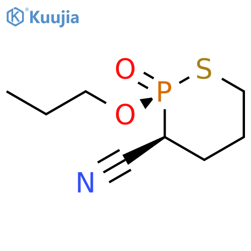 1,2-Thiaphosphorinane-3-carbonitrile, 2-propoxy-, 2-oxide, (2R,3S)-rel- structure