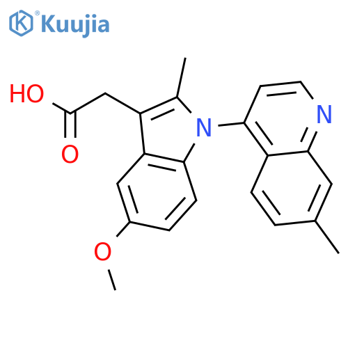 1H-Indole-3-acetic acid, 5-methoxy-2-methyl-1-(7-methyl-4-quinolinyl)- structure