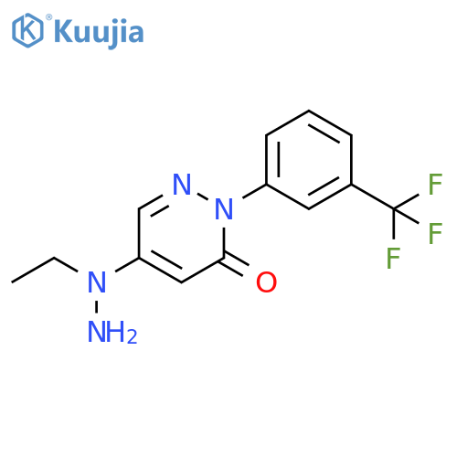 3(2H)-Pyridazinone, 5-(1-ethylhydrazinyl)-2-[3-(trifluoromethyl)phenyl]- structure